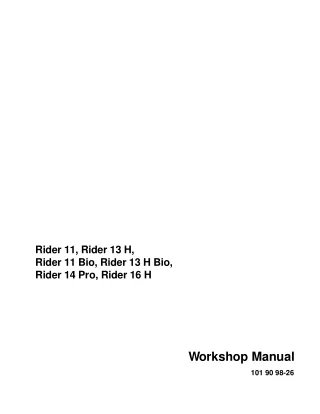 Husqvarna Rider 16 H Service Repair Manual