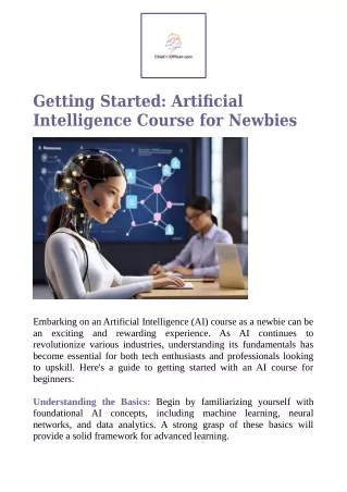 Getting Started: Artificial Intelligence Course for Newbies