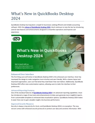 Whats New in QuickBooks Desktop 2024