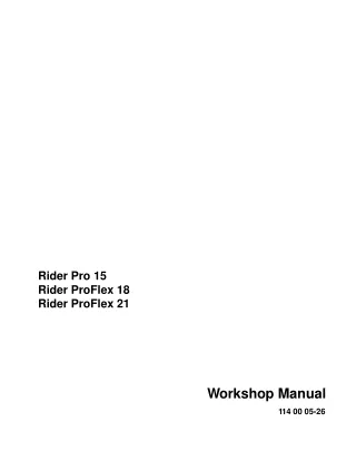 Husqvarna Rider Pro 15 Service Repair Manual