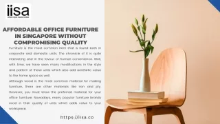 Affordable Office Furniture in Singapore Without Compromising Quality