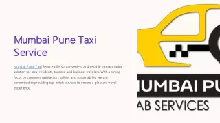 "Reliable Mumbai Pune Taxi Service"