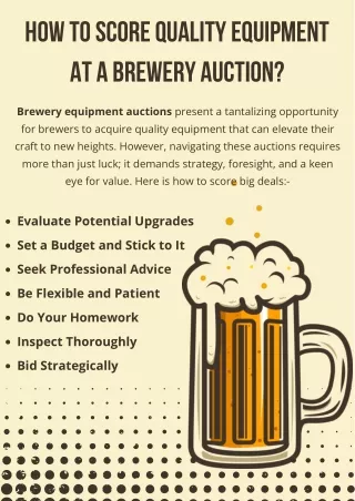 How To Score Quality Equipment At A Brewery Auction?