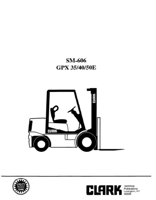 Clark GPX 40 Forklift Service Repair Manual