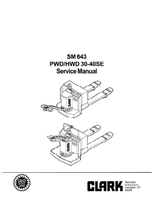 Clark HWD 30-40SE Service Repair Manual